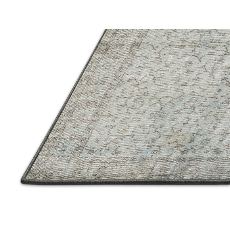 Tapis contemporain gris ardoise, Rectangle 7 pi x 9 pi