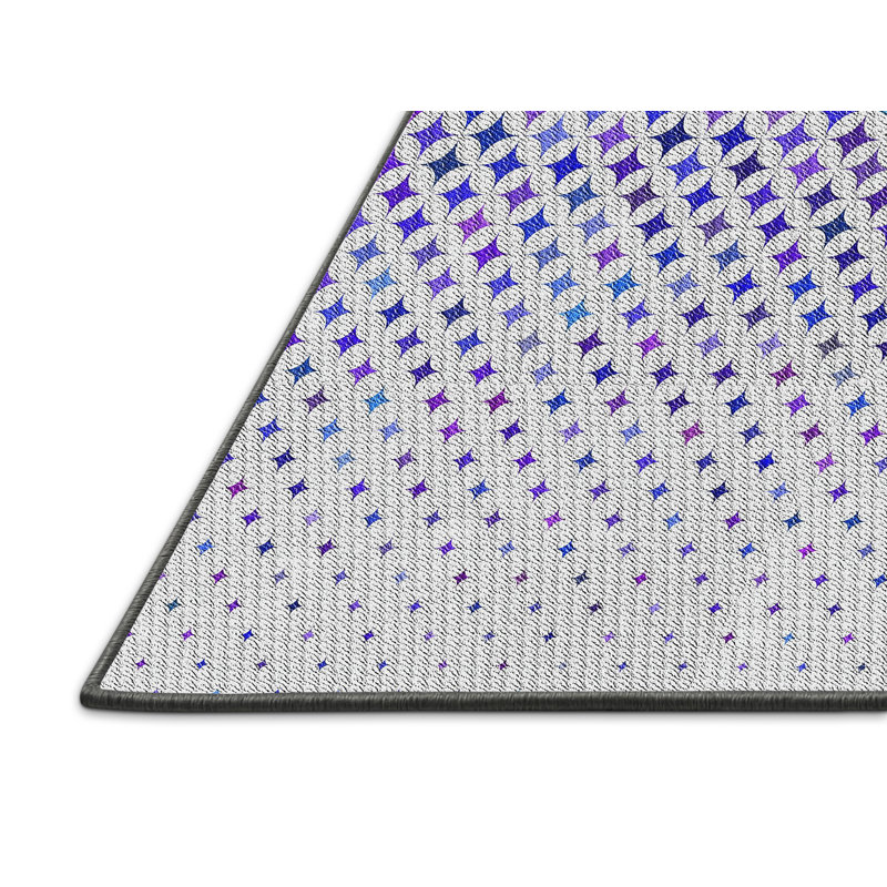 Tapis gris/zone mauve à motifs, Rectangle 6 pi x 9 pi