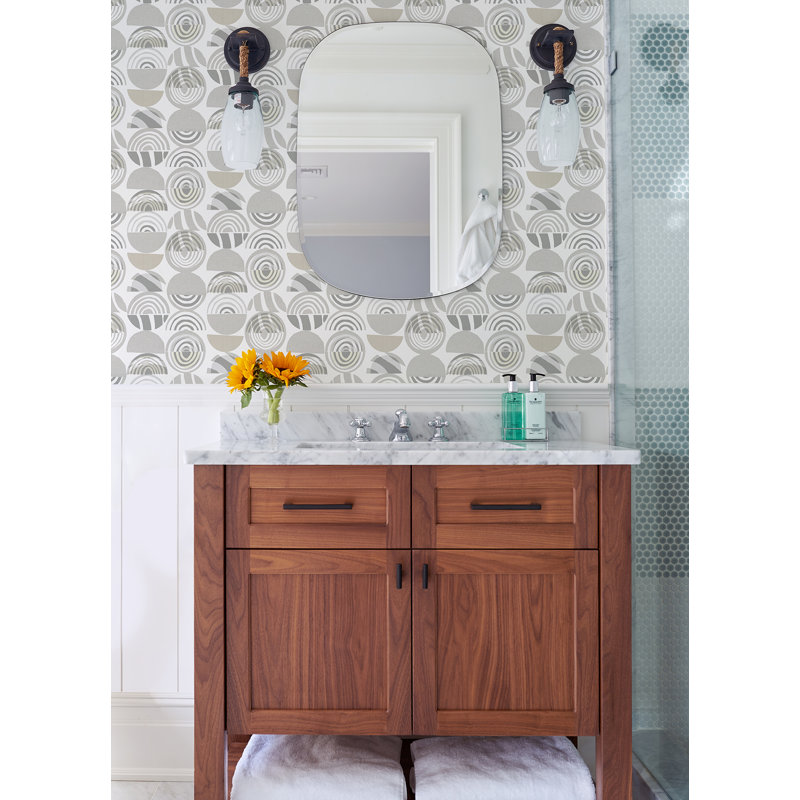 Seychelles Mahe Mod 33' L x 20.5" W Wallpaper Roll, Light Grey