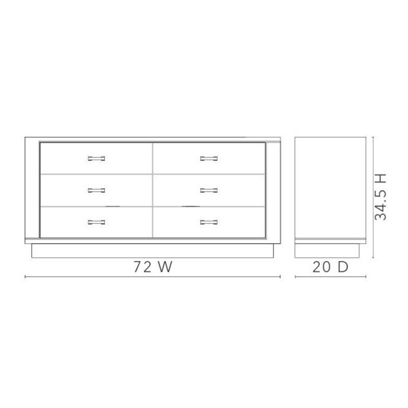 Ethan 6 - Drawer Dresser, Sand White