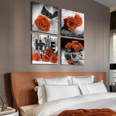 4 Piece Wrapped Canvas Wall Art