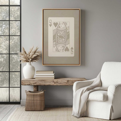 «Beige King Card», reproduction sur toile dans un cadre