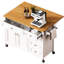 Îlot de cuisine mobile blanc avec abattant. Texture, étagère à épices, serviette 2 portes, 5 tiroirs, tablette ajustable pour ornement chic et luxueux bord de mer, élégant-2015548539