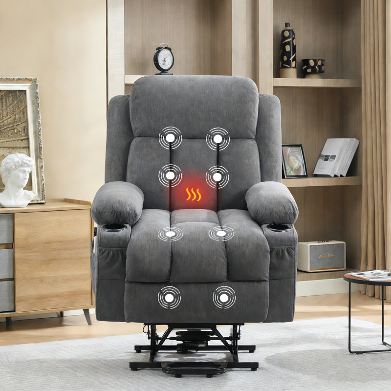 Heated Electric Massage Lift Recliners, Gray