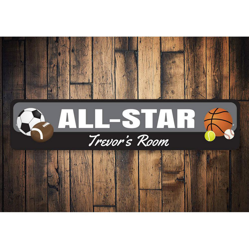 Plaque en aluminium All Star Sports, H 4 po x l 18 po x P 0,04 po