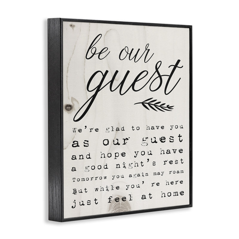 «Be Our Invité Poem Cursive», impression, Giclée encadrée noir minuit, H 20 po x l 16 po