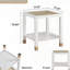 Table de bout en verre avec tablette - carré moderne 2 niveaux blanc-895566932