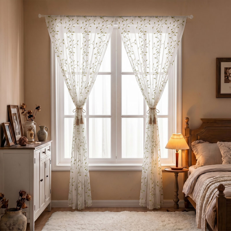 Semi Sheer Curtain Pair, 130 cm Width x 240 cm Drop
