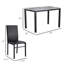 Yanitzia 5 Piece Dining Table Set, Wood, 4 Chairs, White Fabric Upholstery