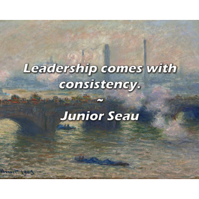 Artsy Quote "Leadership comes with consistency." By Junior Seau Gallery Wrapped Canvas