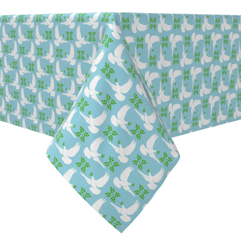 Rectangular Tablecloth, 100% Cotton, 60X104", Flying Doves