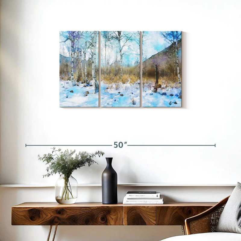 Harnek Winter White Trees, 20" H x 33" W