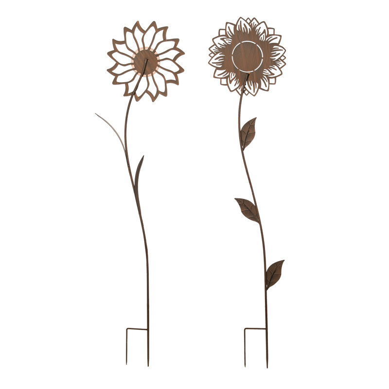 Ensemble de 2 piquets de jardin en métal à découpes 52 po