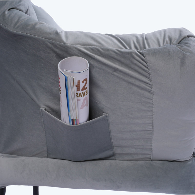 Khelan Upholstered Accent Chair, Light Gray Fabric
