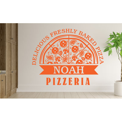 Pizza Wall Decals Custom Name Pizza Wall Decor | Restaurant Pizzeria Decor