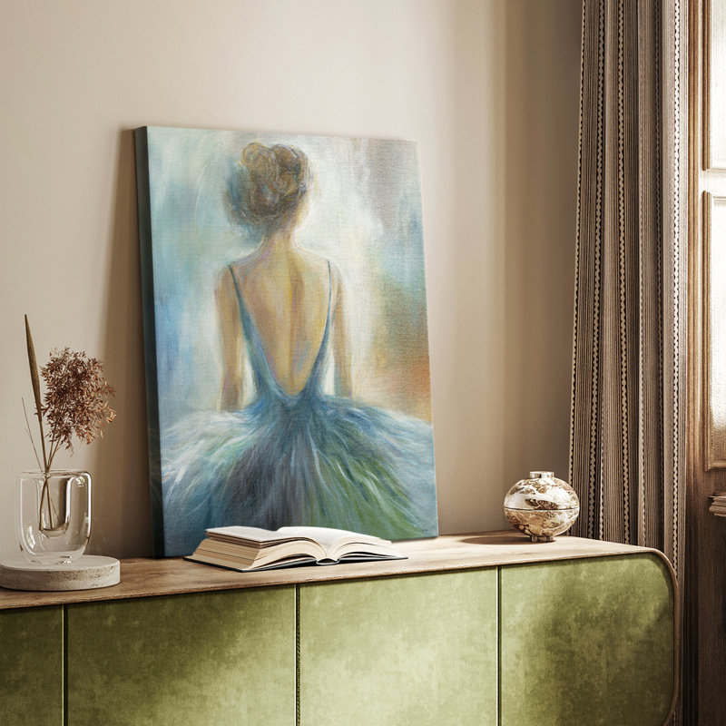Dame en bleu - galerie Cavas sur mesure, H 18 po x l 12 po