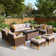 Argyri 9-Piece Wicker Outdoor Patio Conversation Furniture Sectional Set with Fire Pit Table