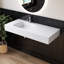 Lavabo vasque rectangulaire en résine de 47 po à fixation au mur pour salle de bain simple avec lavabo gauche en blanc mat 47 po