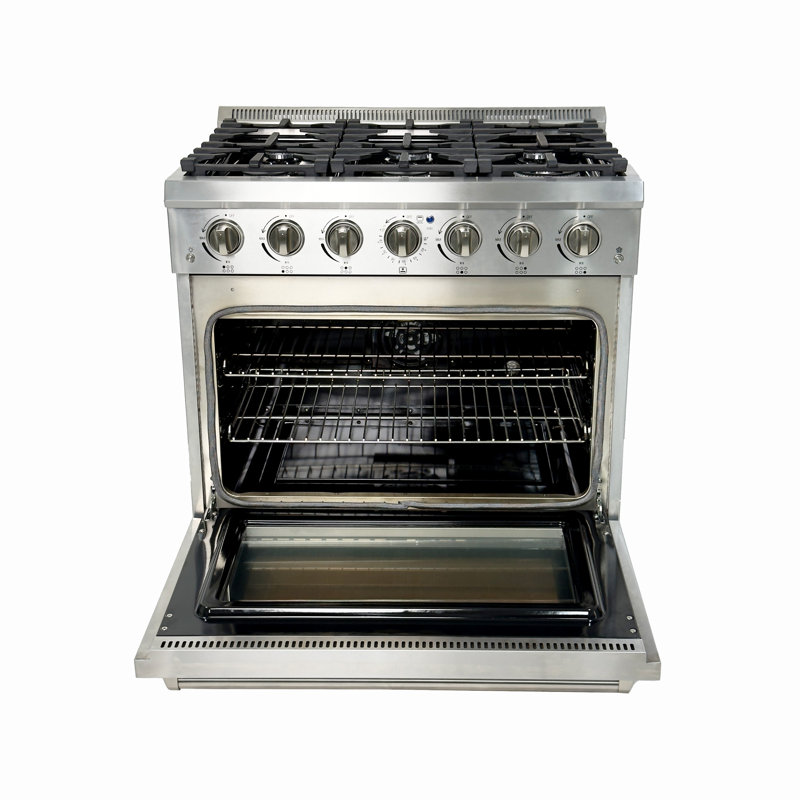 GMP 36'' Gas Range w/ 6 Italian Burners Cooktop & Convection Oven in Stainless Steel WFG3601S