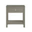 Table de chevet en bois Taupe, l 23 po, avec plateau en verre et tiroir | Idée cadeau-144326981