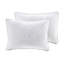 Édredon blanc grand, 100% coton avec coquillage bleu et confortable, comprend un édredon, une jupe de lit 2 taies décoratives pour grand lit, une courtepointe dans un motif de chambre à coucher de rêve, des taies décoratives,-124311706