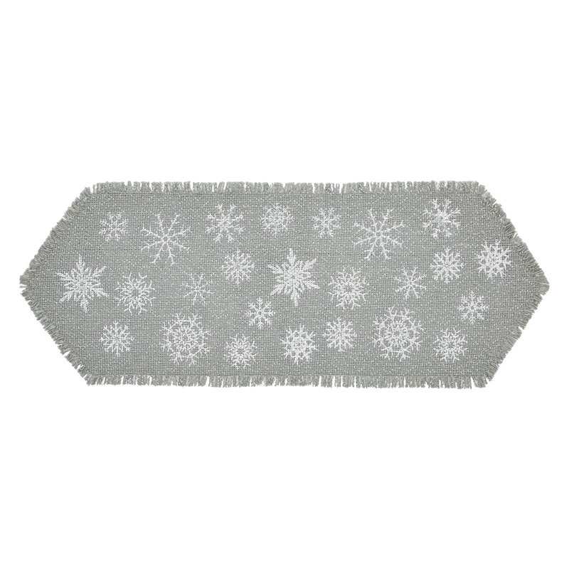 Chemin de table Yuletide, 24 po x 8 po, Gris colombe