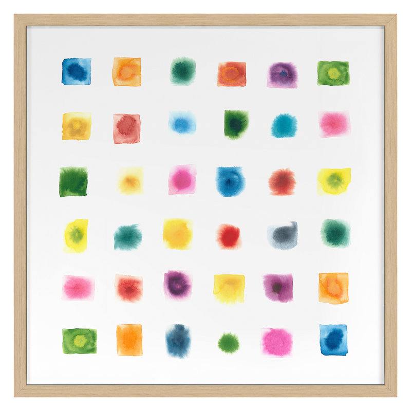 Test Pattern 3 Print by Renee Stramel, 24" H x 24" W x 1.5" D, Nordic Oak