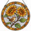 Panneau de vitrail Sunflower Bird-1868039676