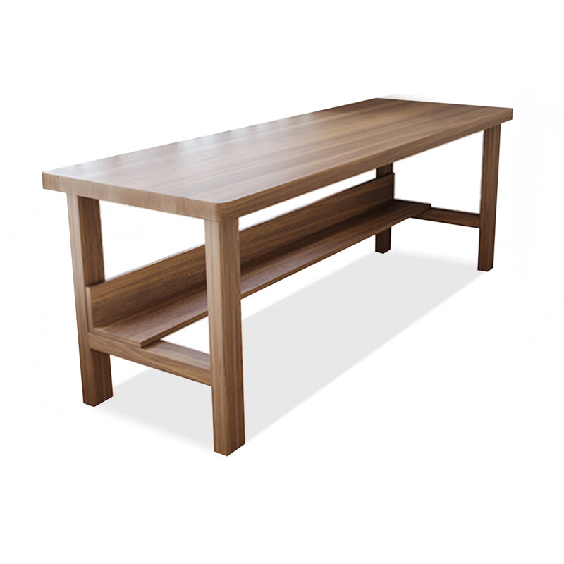 Bureau rectangulaire brun en bois massif, H 29,53 po x l 62,99 po x P 23,62 po