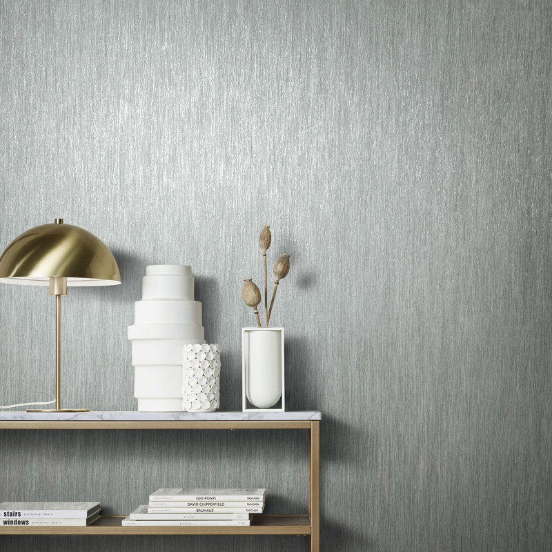Jerez Waterfall Effect Sheen Textured Wallpaper Roll 10.05m x 0.70m, Grey