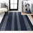Braylyn Trellis Stripe Machine-Washable Navy/Gray Rug-34642907