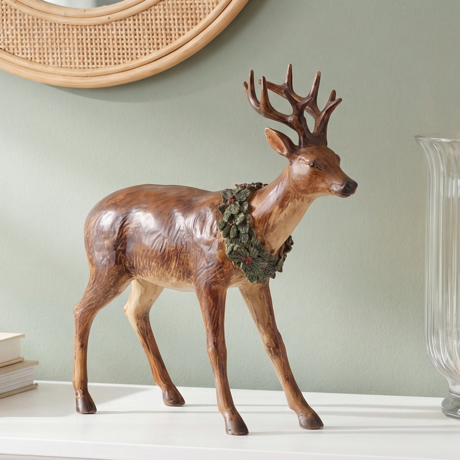 2-Piece Winter Deer Figurine Set