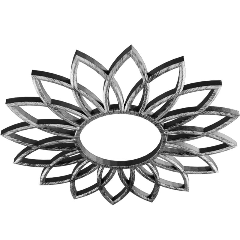 Médaillon de plafond 16 po x 16 po x 5 5/8 po x P 1/2 po Daisy, H 16 po x l 16 po x P 0,5 po, Étain antique