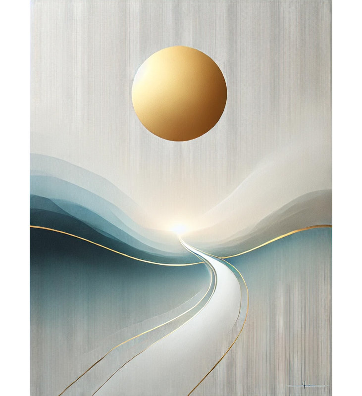 «Arched Horizons», art mural sur toile à géométrie abstraite, H 12 po x l 12 po x P 1 po
