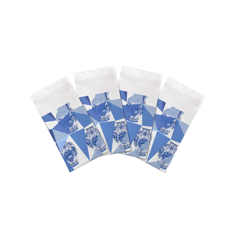 Serviettes de table en satin de coton Royal Delft Elements