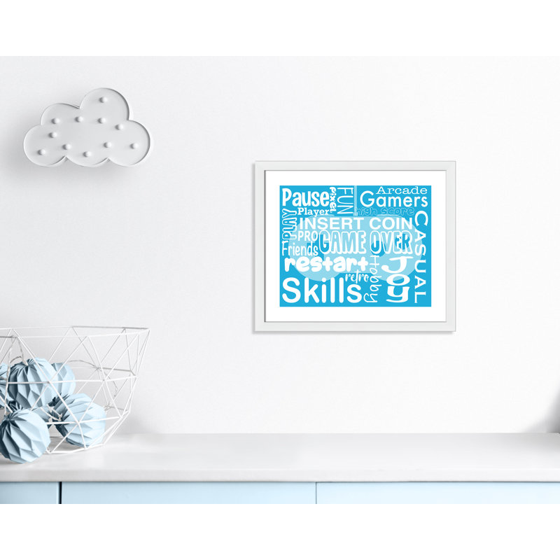 Décoration murale Juvenile Gaming, H 20,5 po x l 24,5 po x P 0,63 po, Cadre blanc