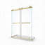 Porte de douche coulissante double sans cadre l 55 à 60 po x H 76 po, or brossé, verre trempé 5/16 po