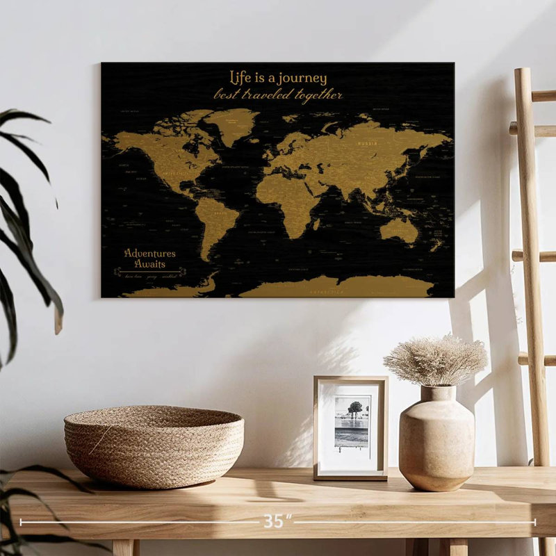 Carte du monde personnalisée, H 16 po x l 24 po, Oui