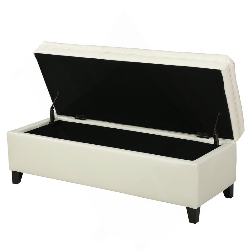 OTTOMAN DE RANGEMENT JULiana, Ivoire ivoire