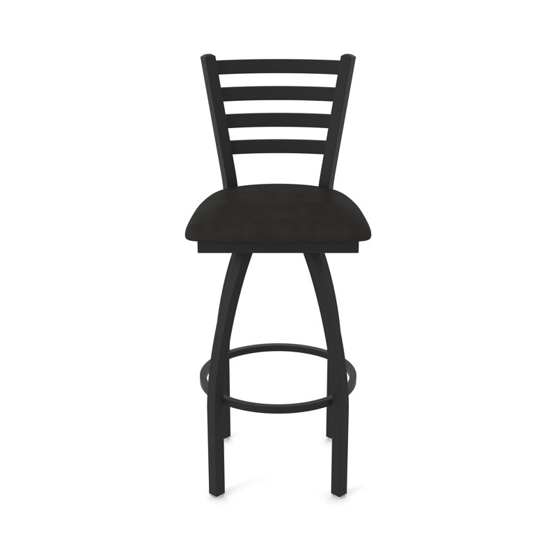 Tabouret pivotant Jackie, Vinyle - espresso Canter, Noir froissé, Tabouret de comptoir (siège d'une hauteur de 25 p