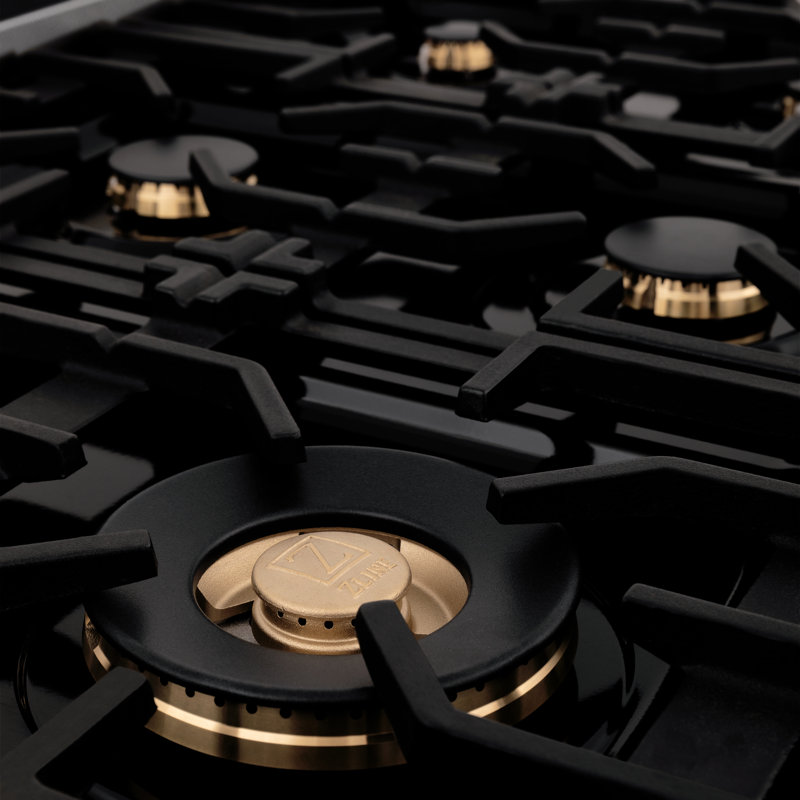 ZLINE 36" Legacy Dual Fuel Range, Brass Burners Satin Stainless Steel