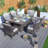 Geona Rectangle Aluminum Propane Smokeless Fire Pit Table with Hidden Fuel Tank