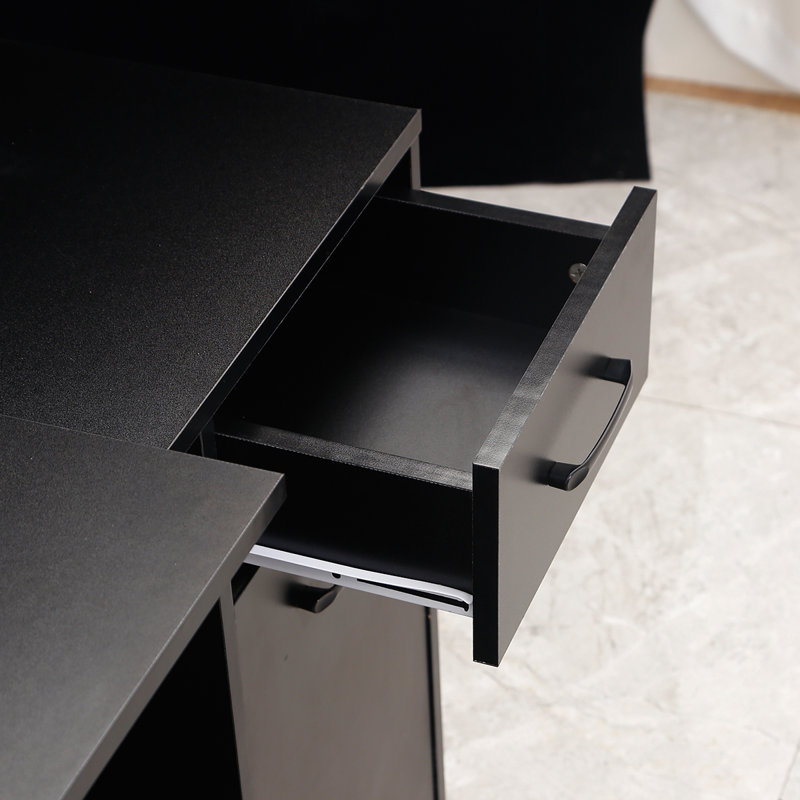 L-Shaped Executive Desk, Black