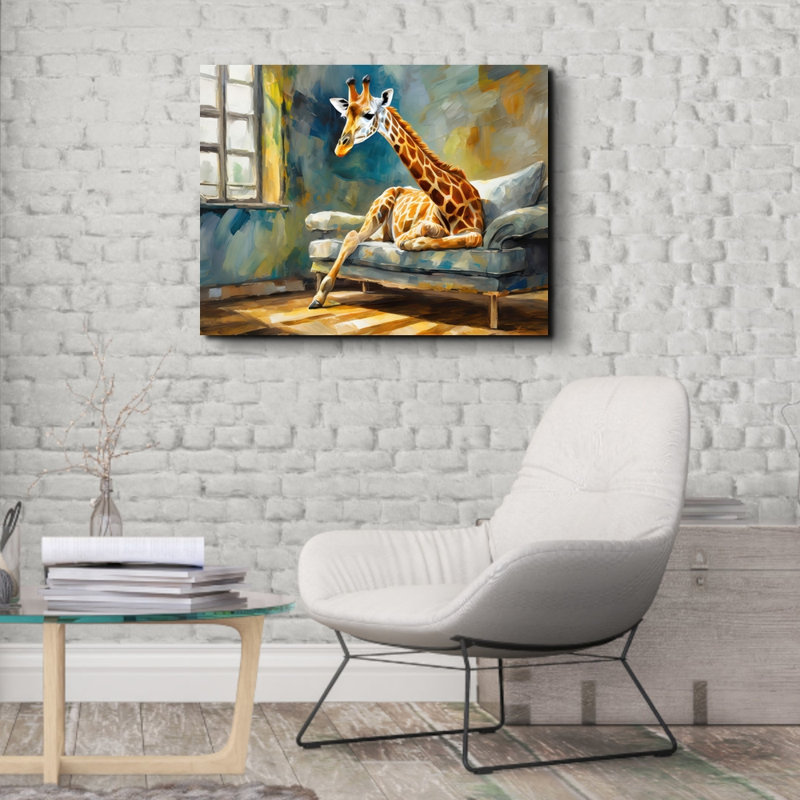 «Giraffe Couch» sur toile, H 26 po x l 32 po