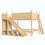 Lit superposé avec tablettes de rangement, lit superposé en bois massif avec glissière et échelles, conception à profil bas-852171870