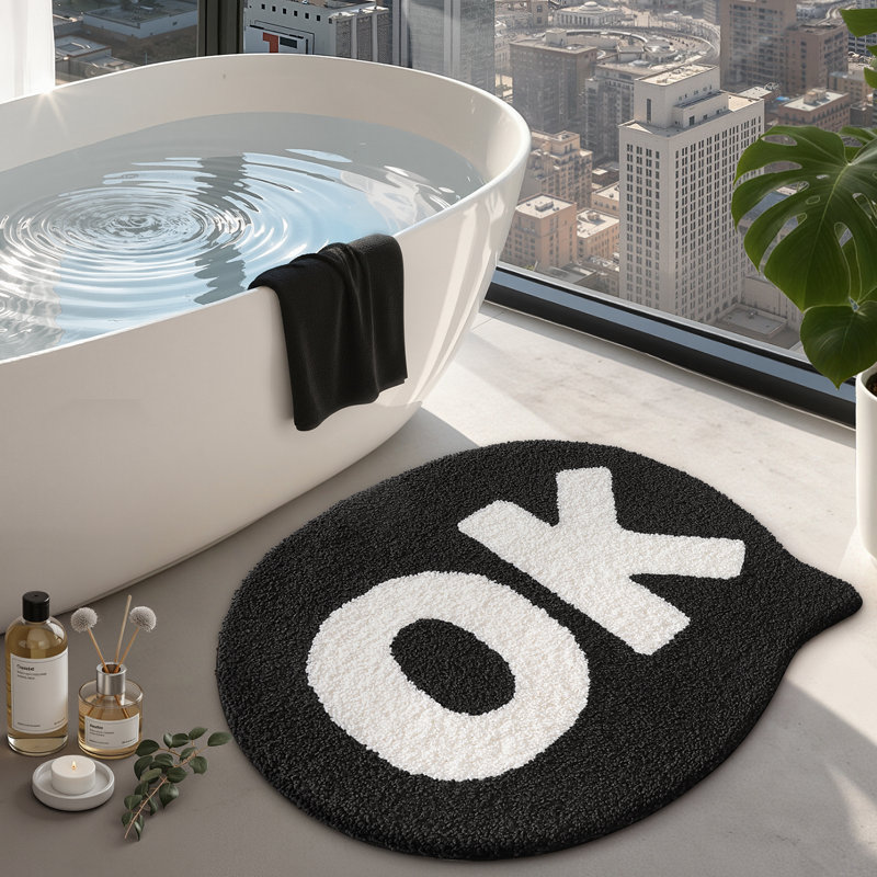 Tapis de bain doux, absorbant et antidérapant, lavable à la machine