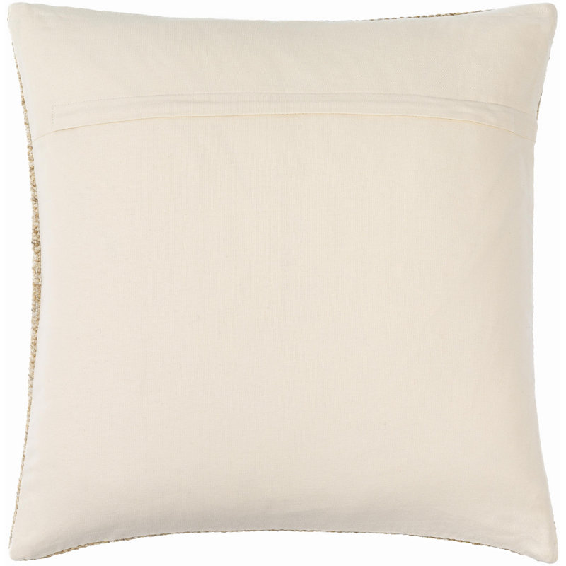 Alcona Beige Wool Square Throw Pillow Cover
