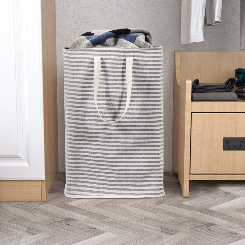 Laundry Basket with Handles, Grey