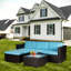 Ensemble de patio complet 5 pièces avec coussins-333237791-333237790