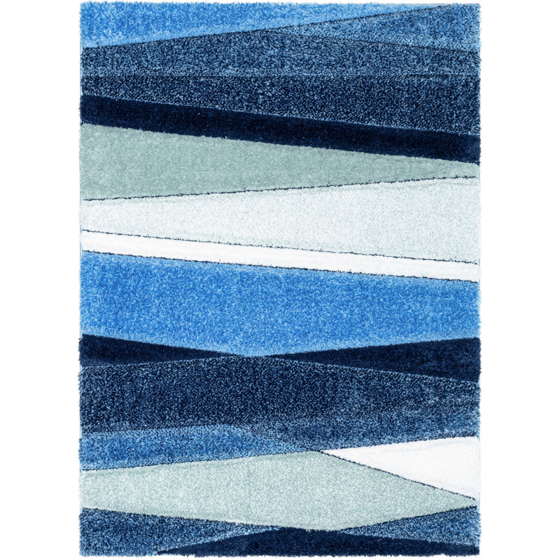 San Francisco Geometric Shag Area Rug, Rectangle 120 x 160cm